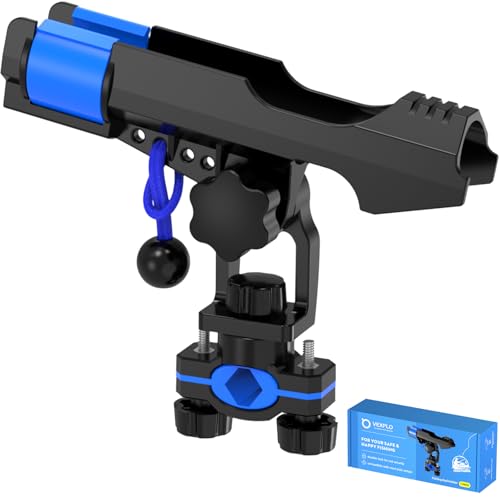 Clamp On Fishing Rod Holder for Boat Adjustable Rail Mount Pole Rack