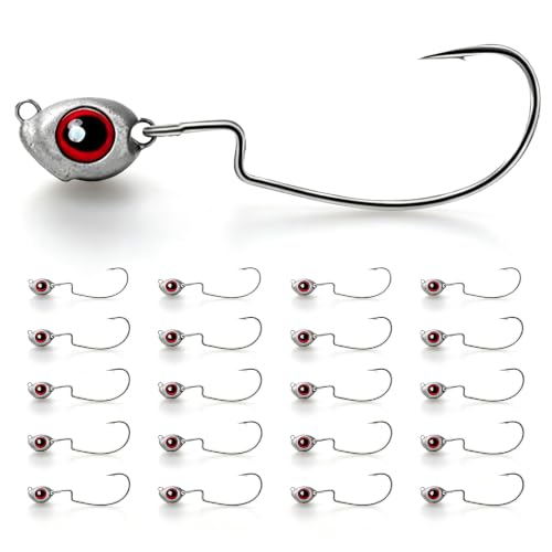 OJY&DOIIIY Fish Eye Swimbait Jig Heads (Red 12/20pc / 1/4)