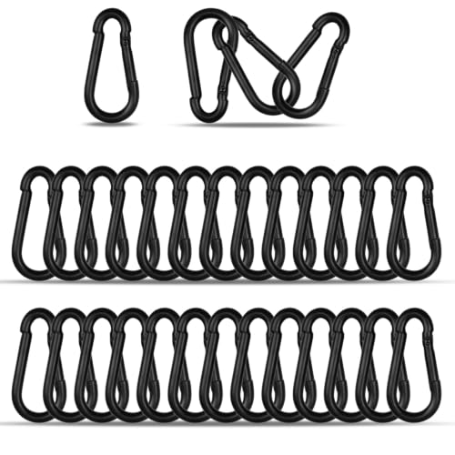 30PCS Carabiner Clips (Black / 30PCS-M4)
