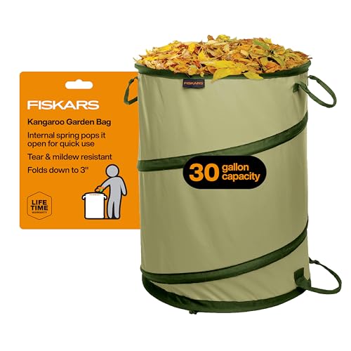 Kangaroo Collapsible Garden Bag with Heavy Duty Hardshell Bottom for Leaf and Yard Waste