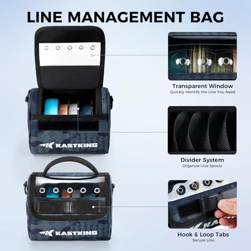 BaitSpace Line Bag Water Resistant Tackle Bag (B: Blue Camo-Medium)