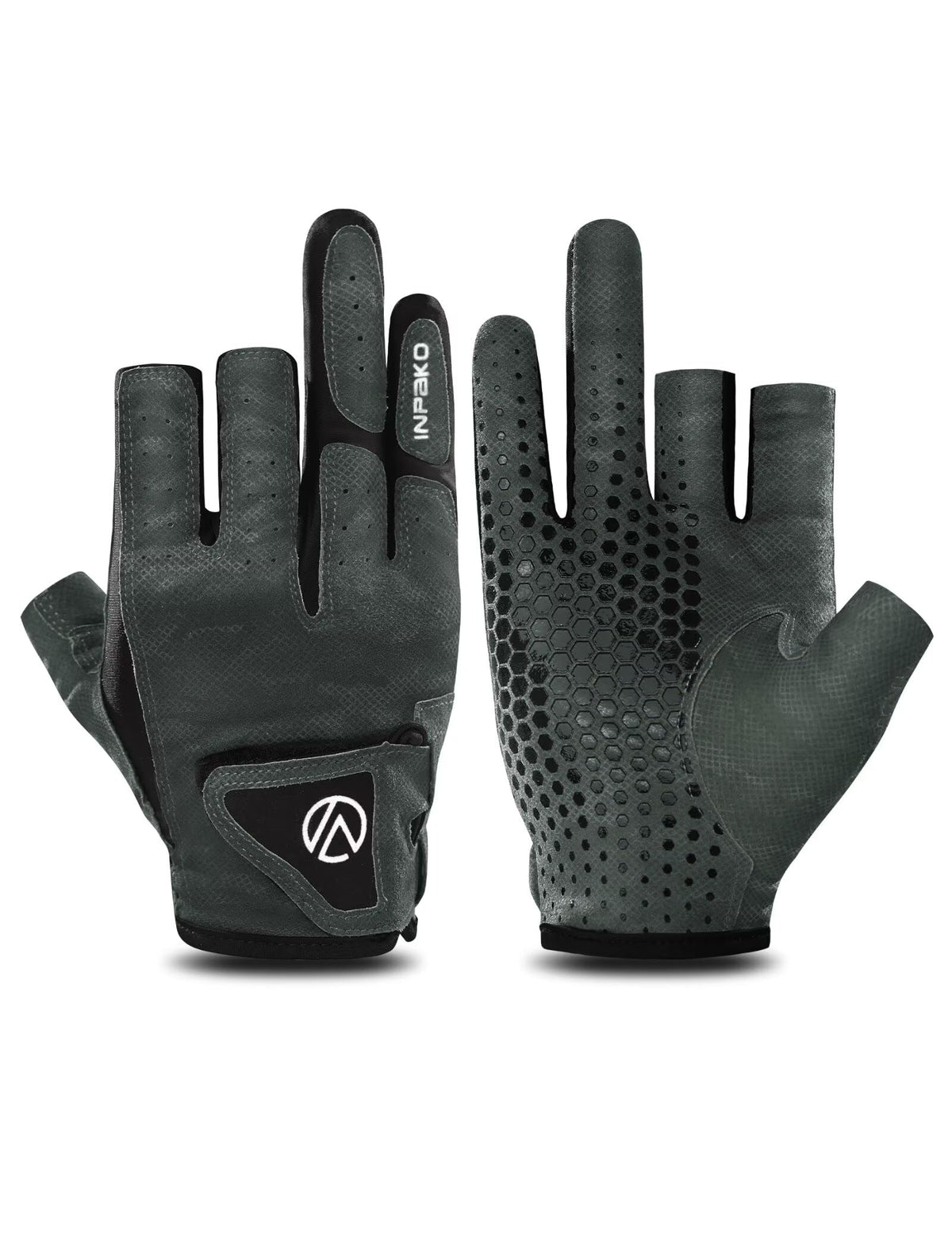 Fishing Gloves 3 Fingerless (Gray / XX-Large)