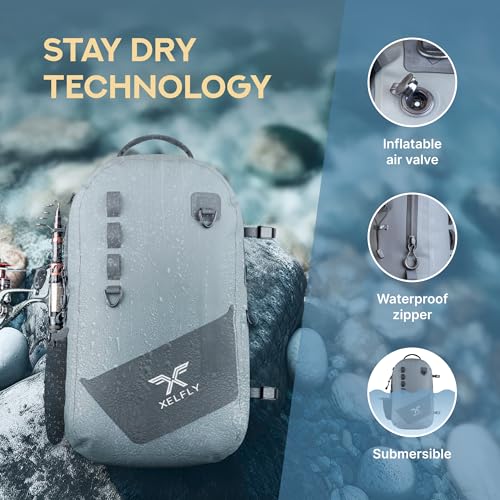 Waterproof Fishing Backpack with Rod Holder (Gray / Fishing Backpack)