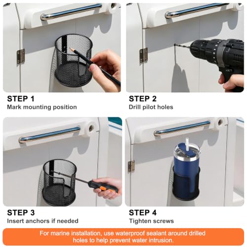 3PCS Boat Storage Mesh Bag