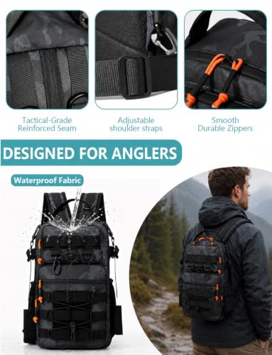 2 in 1 Compact Tactical Fishing Backpack with Tackle Boxes (green)
