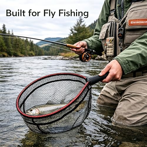 Ultra Light Aluminum Landing Net for Flying Fishing (Nylon Mesh)