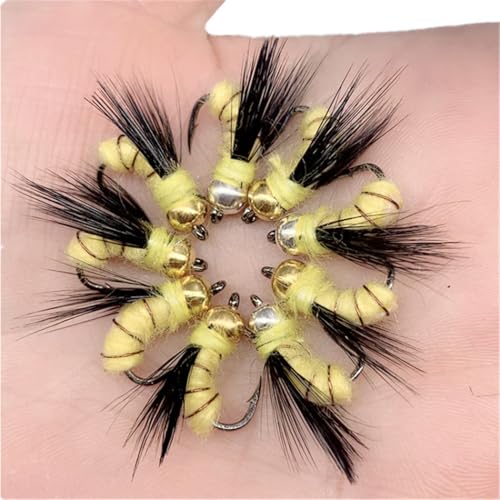 24Pcs Fly Fishing Flies Trout Lures Fishing Tackle Fly Fishing Flies with Boxed Trout Bass Artificial Fish Bait (24Pcs-Humpy Fly)