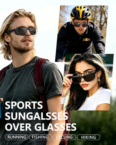 Sport Sunglasses that Fit Over Glasses for Women Men Polarized