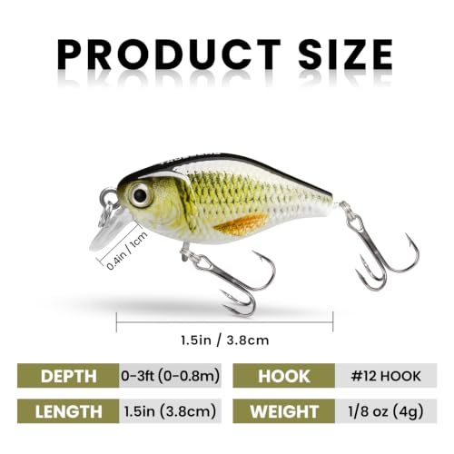 Easy Catch Crankbait Fishing Lures (A3-1.5"-0.15oz)