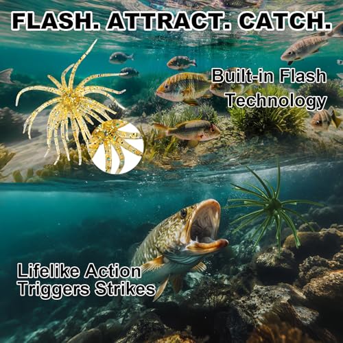 Sea Urchin Baits for Bass Fishing (Gold/Reddish Brown/Dark Green)