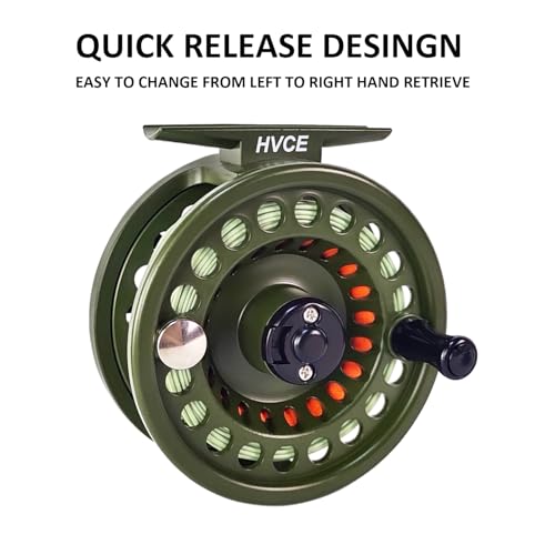 HVCE Graphite Fly Reel Center Drag System Classic III Graphite Large Arbor Sizes 3 (5/6 / With Line)