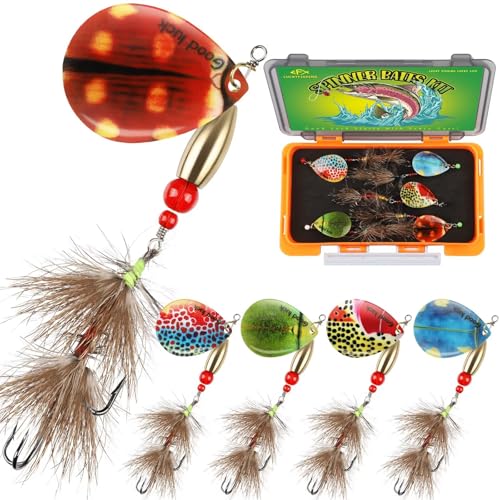 5pcs Spinner Baits Trout Lures for Bass Pike Crappie Trout Fishing Lures 1
