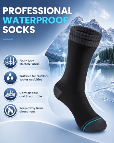 Waterproof Socks for Men (X-Large / Black/Grey)