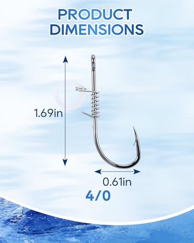 20PCS 4 0 Live Shrimp Fishing Hooks (4/0, 20pcs)