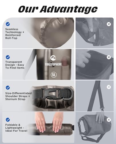 Waterproof Dry Bag with Phone Case & Whistle for Women Men