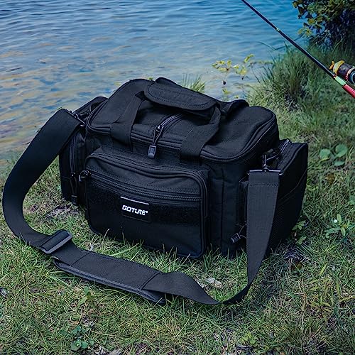Fishing Tackle Bag (B1:Black(Without Trays-15.75"x9.45"x8.27") / Small)
