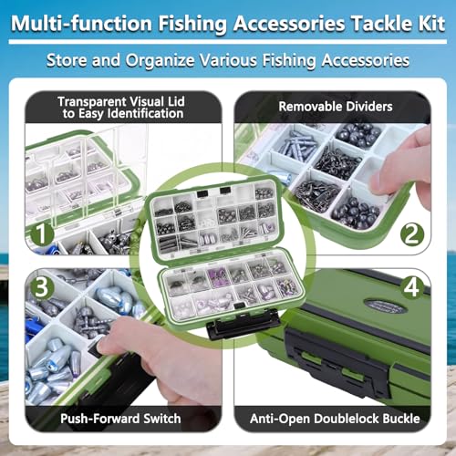 412Pcs Fishing Tackle Kit with Box