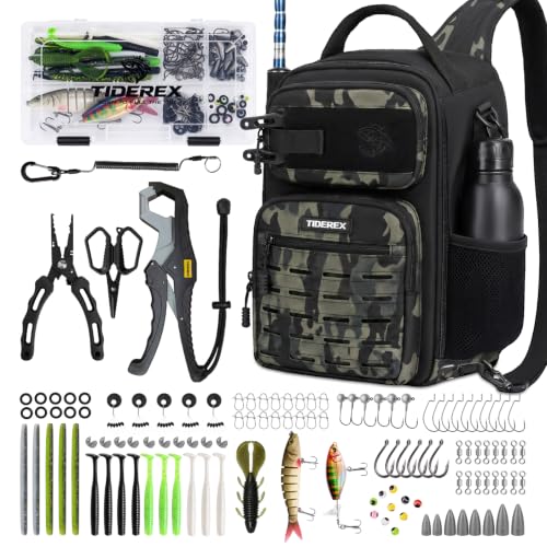 Fishing Sling Bag with 3500 Tackle Box & Fishing Gear