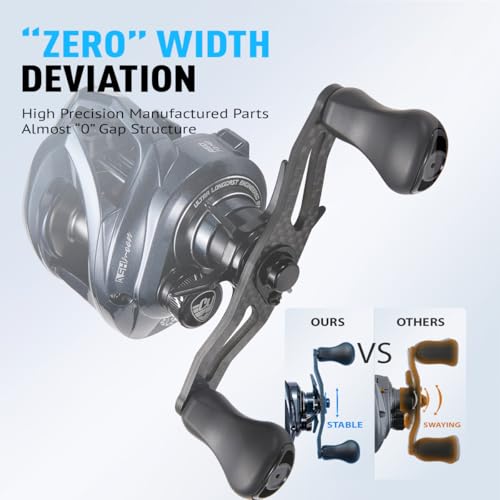 ASHMOON Saltwater Baitcasting Reel 12+1BB Alloy Fishing Reel (6.3:1-LEFT / Metal Handle)