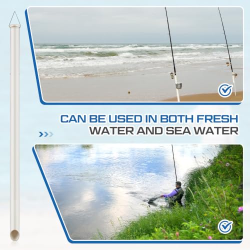 Tubular Sand Spikes for Surf Fishing PVC Surf Shore and Beach Fishing Rod Holder Sand Spike for Beaches (48 Inch)