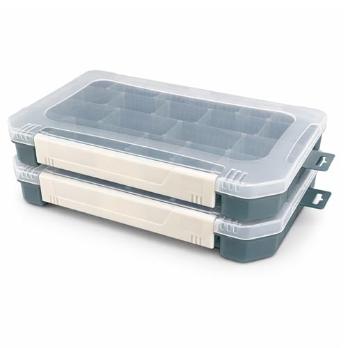 Waterproof Fishing Tackle Box Organizer with Removable Dividers Sturdy Lure Storage Box and Terminal Tackle Storage 3600 Tackle Trays