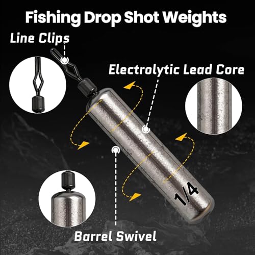 30 60Pcs Swivel Drop Shot Hooks Kit (Assorted Size)