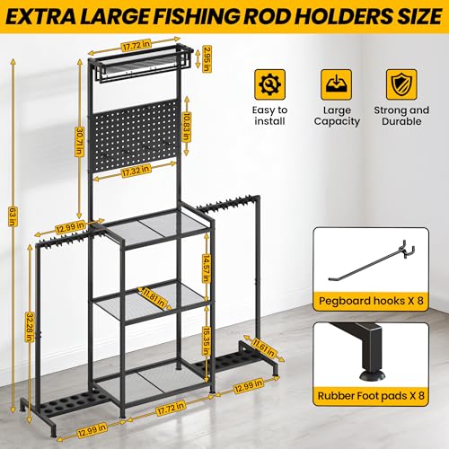 YFFSRJDJ Fishing Rod Holder (Upgraded Size- Holds 24 Rods)