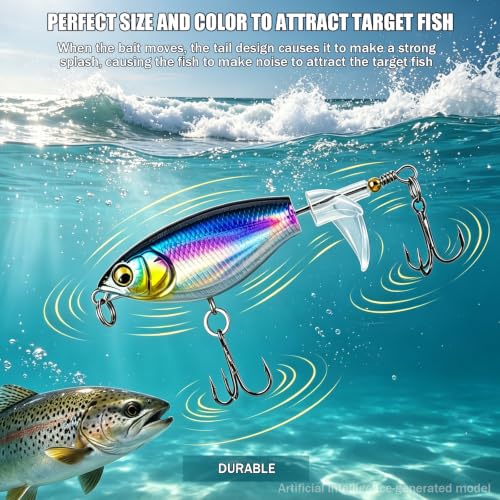 Topwater Fishing Lures with Rotating Tail