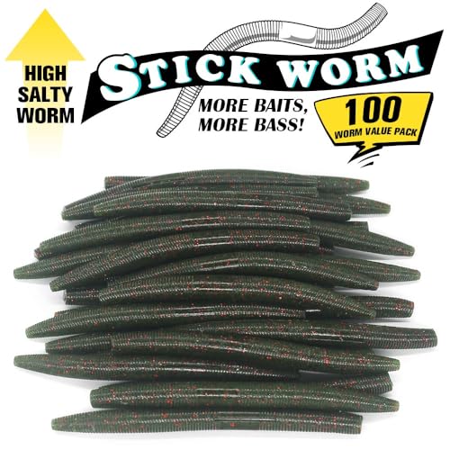 Wacky Worms Soft Plastic for Bass Fishing Lures