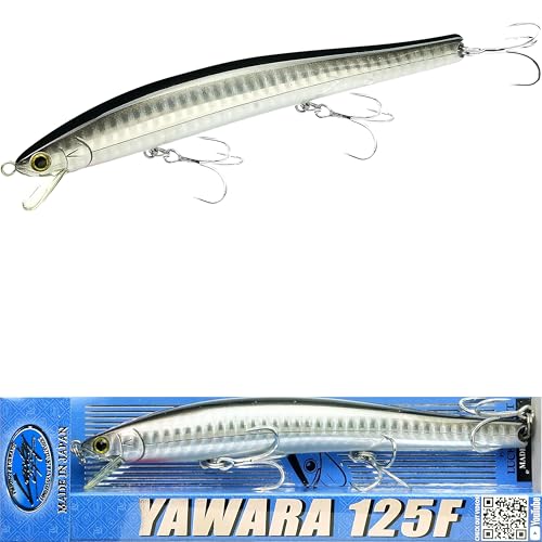 FlashMinnow 125 YAWARA Saltwater Fishing Lure (No Scales / 7775 Super Glow Zebra Metallic Anchovy / 125F)