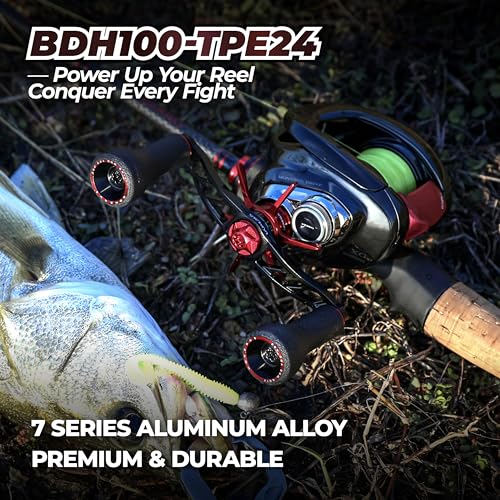 Power Handle Compatible for Shimano Tranx Daiwa Zillion Abu Garcia 13 Fishing Baitcasting Reel Replacement Crank with TPE Knob