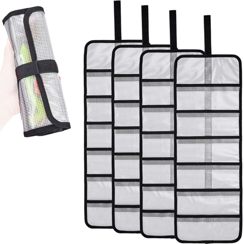 Roll Up Fishing Lure Wraps Set (Clear 4-pack / 25" X 9")