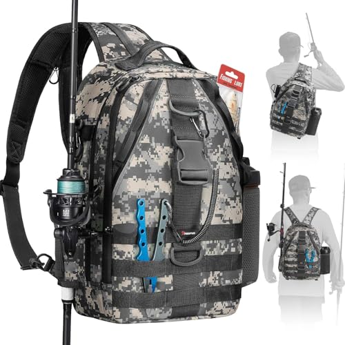 Lightweight Fishing Backpack (Digital Camouflage / Large)