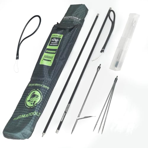 Hawaiian Sling Fishing Spear 7ft Aluminum Pole Spear 3 Prong Sling Spear Fishing Equipment Snorkeling Scuba Diving Gear Polespears Harpoon for Fishing Kayak