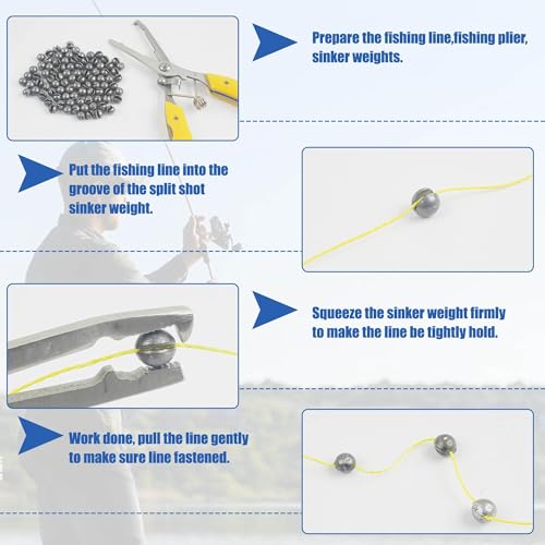 Removable Split Shot Weights Fishing Sinkers Slip On Fly Fishing Weight (2.5g - 100 Pack)