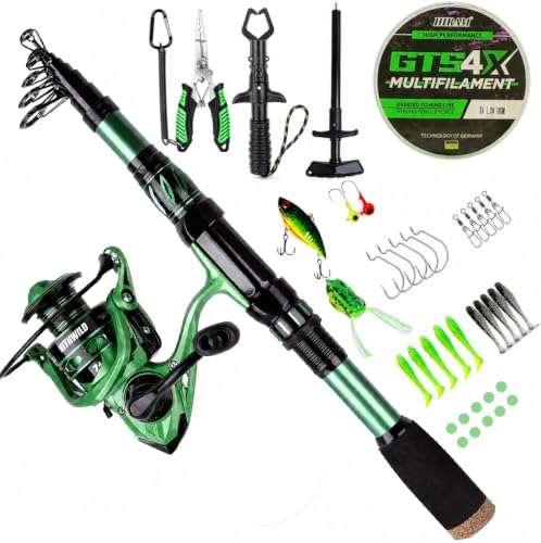 Telescopic Fishing Combo Kit (Green with Tools / 8FT)