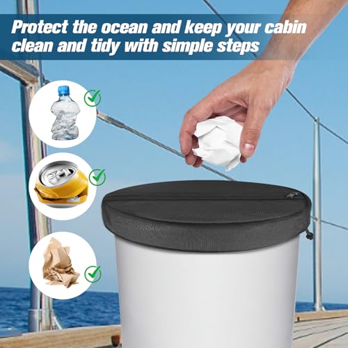 5 Gallon Bucket Lid Boat Trash Can Cover Converter with Mesh Opening for Fishing Bucket