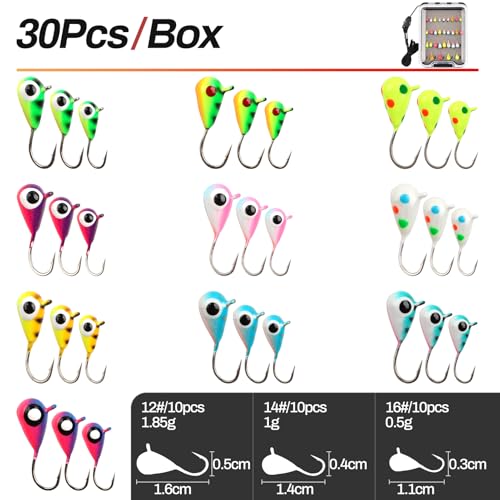 Tungsten Ice Fishing Jigs Lures with Ultra Sharp Hooks for Panfish