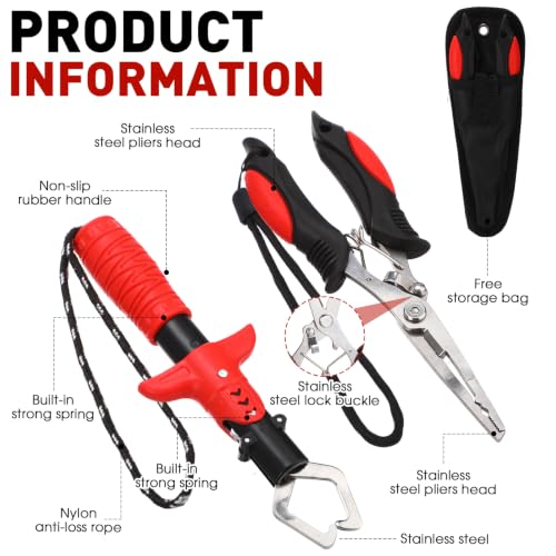 10 Pcs Fishing Tool Kit (Red)