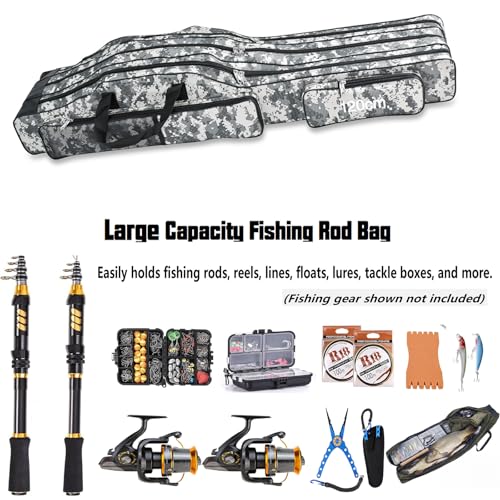 3 Layers Fishing Pole Bag (Gray / 120cm/47.2in)