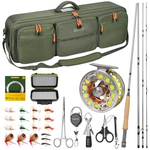 Fishing Travel Storage Bag with Fly Rod and Reel Starter Kit
