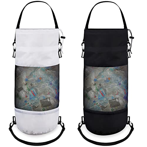 2 Pack Boat Trash Bag Mesh Garbage Holder (Black, White)