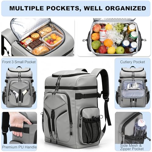 48 Can Large Insulated Cooler Backpack (Grey)