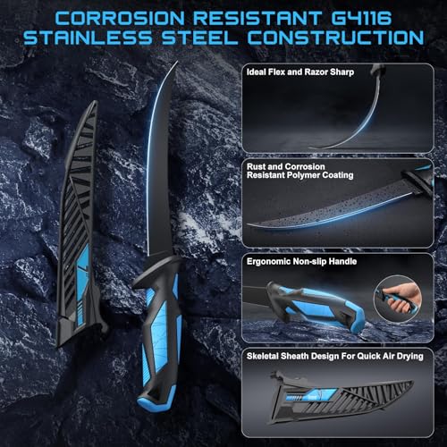 Fillet Knife Set (Blue-3Pcs)