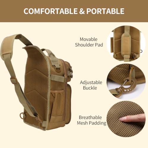 Fishing Backpack with Rod Holder (Khaki / Small)