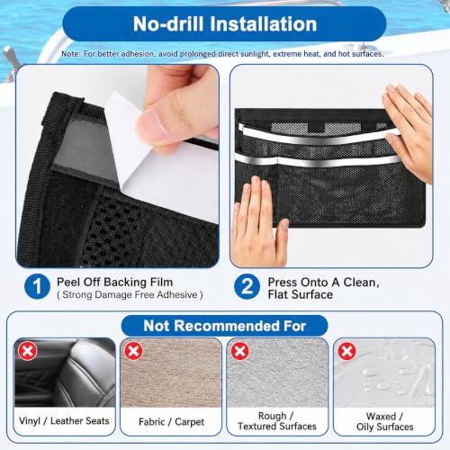 3PCS Boat Storage Mesh Bag (black-3pcs)