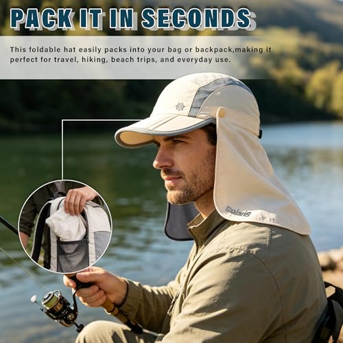 UPF 50+ Fishing Hat with Removable Neck Flap