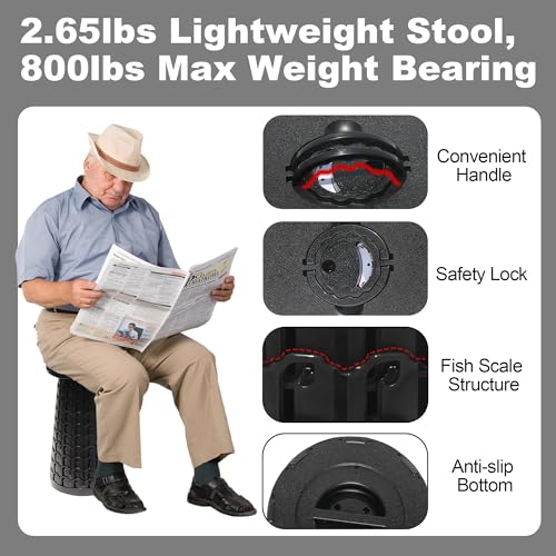 18" Collapsible Stool (Black / X-Large)