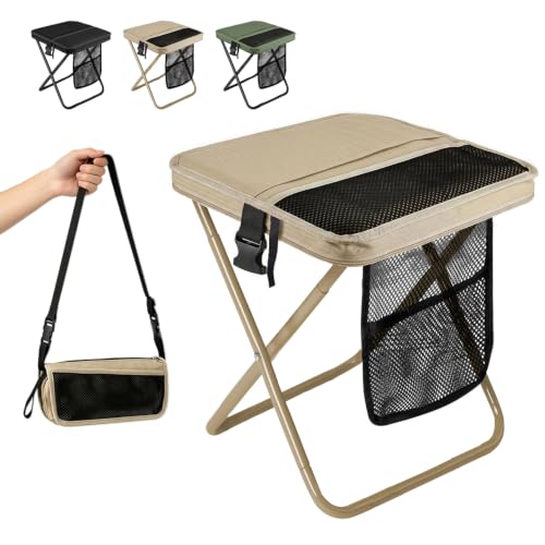 Foldable Backpack Stool for Adults (Khaki)