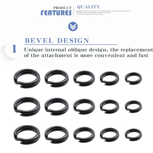 200PCS Heavy Duty Stainless Steel Split Rings Double Fishing Lure Rings